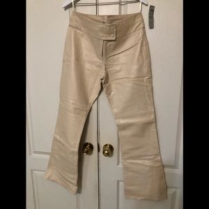 Leather Pants/Cashe’/New With Tag/Creme Color
